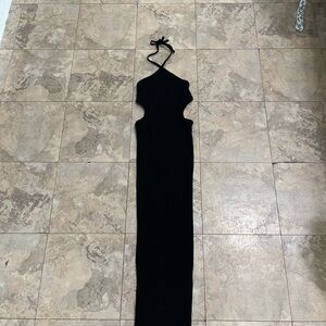 Elegant Black Halter Dress